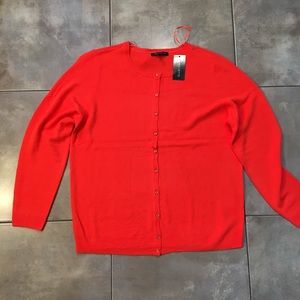 Amelotte neon orange button up Cardigan sweater